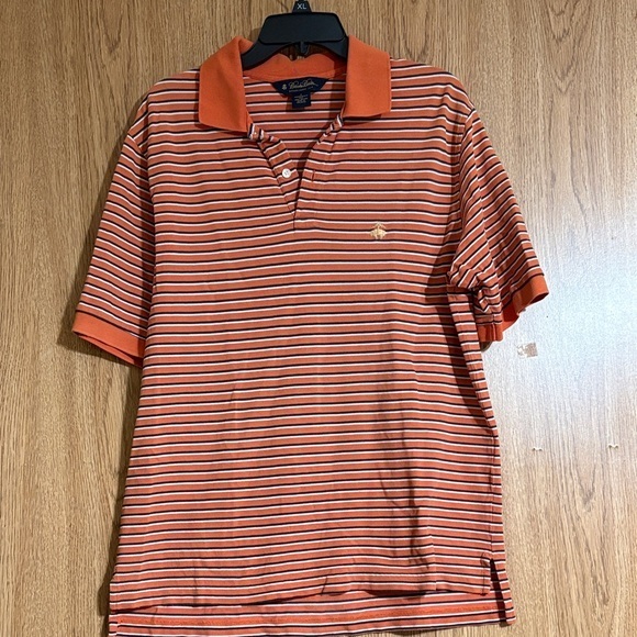 Brooks Brothers Other - Brooks Brothers Men's Polo Shirt with Orange and Black Stripes
